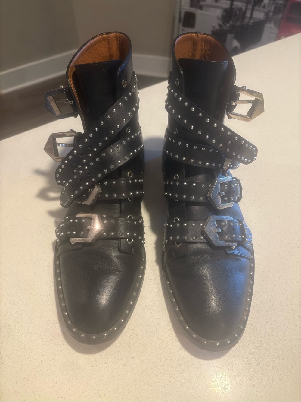 Givenchy blackStudded Leather women Ankle Boots